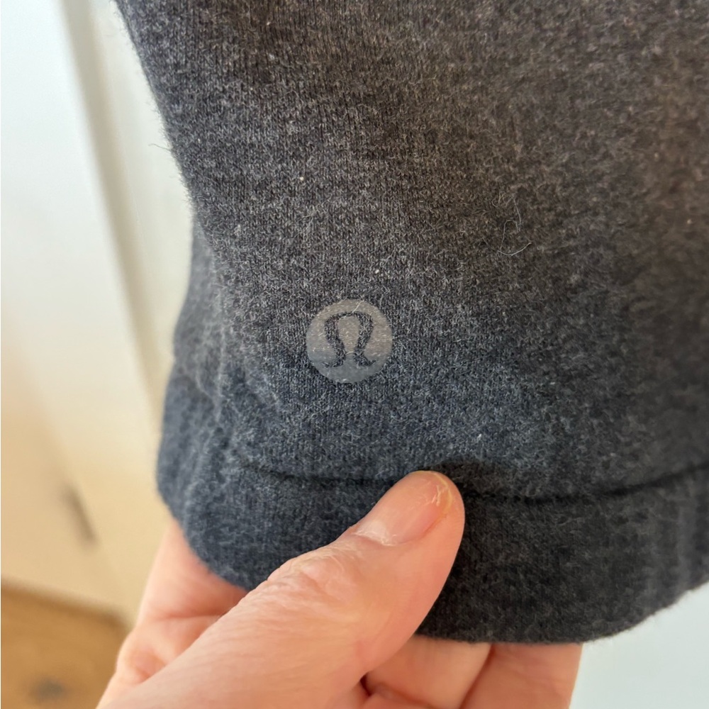 lululemon athletica Charcoal Gray Open-Front Sweatshirt Cardigan 027 - Picture 6 of 7